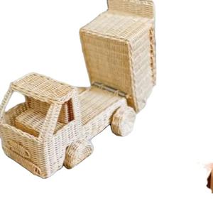 Camión volquete de ratán hecho a mano, vehículos de juguete, juguete ecológico, vehículo de construcción para niños pequeños, venta al por mayor, Natural para niños, Unisex - Product Image 1