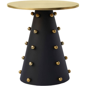 Mesas de centro elegantes de alta calidad con base de metal chapado en oro y tapa redonda de color negro, con un diseño único y elegante para el hogar, hotel o cafetería. - Product Image 1