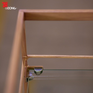 Modern Corner Glass Display Rack 4-Tier Eyewear Retail <b>Stand</b> Wood Grain Paint Sector Merchandising Rack OEM Factory ADONG A72 - Product Image 3