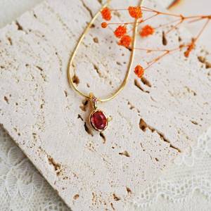 Pendentif rubis délicat pour femme, argent sterling 925 plaqué or 14 carats, pierre de naissance de juillet, empilable, bijou personnalisé, cadeau - Product Image 3