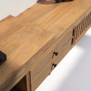 Mueble para TV de Madera Vandana Novara Lyra, Consola de Entretenimiento Moderna de Madera Sólida Minimalista - Product Image 3