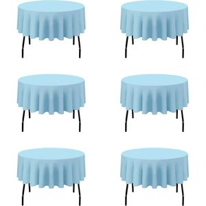 Set di 6 Tovaglie Rettangolari Azzurre da 70 Pollici per Tavoli da 30-54 Pollici - Poliestere Lavabile Effetto Lino - Product Image 1