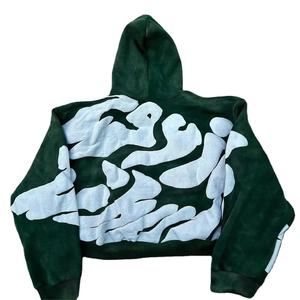 Sudadera con Capucha para Hombre, 100% Algodón, Secado Rápido, Antiarrugas, Logotipo Personalizado, Estilo Urbano, Chaqueta de Forro Polar, Estampado de Diamantes de Imitación, Invierno - Product Image 5