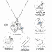 Collier avec pendentif en forme de cœur en acier inoxydable personnalisé avec breloque en perle pour commande OEM ODM de marque