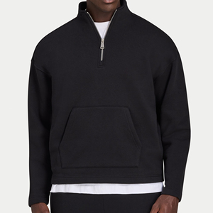 2026 OEM Winter <b>Men's</b> Breathable Quarter Zip Fleece <b>Pullover</b> Sweatshirt Washed Garment Dyed 100% Polyester - Product Image 1