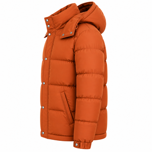 Men's Hooded Puffer Jacket Plain Dyed Custom Design Winter Quilted <b>Padded</b> Breathable <b>Waterproof</b> Outerwear - Product Image 4
