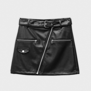 Meilleur prix de gros – Jupes en cuir unies pour femmes – Vêtements décontractés pour l'automne - Product Image 3