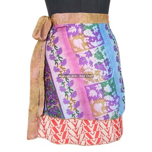 Mini Skirts Vintage Silk Magic Wrap 21" Wrap Mini Skirt Halter <b>Tube</b> Maxi Fabulous 2 Layer Wrap Around Hippie Silk Mini Skirt - Product Image 6