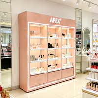 Meubles de présentation pour boutique de cosmétiques sur mesure, vitrine LED pour magasin de beauté, solution complète de présentation pour la vente au détail