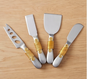 Premium Stainless Steel Gold <b>Cheese</b> <b>Knives</b> <b>Set</b> Of 4 High Quality Designer Handles Perfect For Elegant Dining Kitchen And Parties - Product Image 4