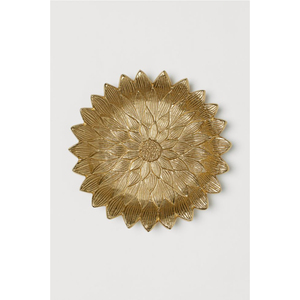Handmade Metal Flower Bowl Gold Decorative Carved Design Food And <b>Chocolates</b> Serving Luxury Bowl Table Centerpiece Accessories - Product Image 1
