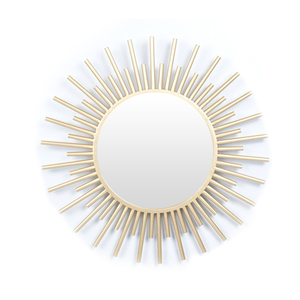 Espejo de Pared Rústico Hecho a Mano con Diseño de Flor Metálica Dorada, Espejo Decorativo Redondo para Decoración del Hogar y Hoteles, Suministro al por Mayor - Product Image 3