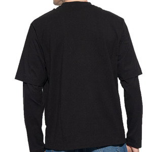 Custom Heavy Weight Men Hole Tee Shirts Vintage Acid Wash Relaxed Fit Hole Distressed Double Layer Long Sleeve <b>Tshirts</b> for Men - Product Image 4