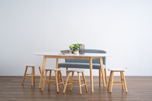 Durable Solid Wood <b>Stool</b> Comfort with Ergonomic Wooden Seat and Tapered Legs for Home Dining Furniture - Product Image 5