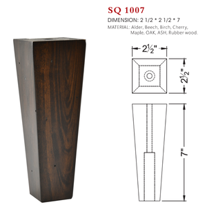 Export Quality Tall Tapered Wooden Sofa <b>Legs</b> Square Solid Wood Furniture Feet Replacement for Couch <b>Bed</b> Cabinet Sideboard - Product Image 6