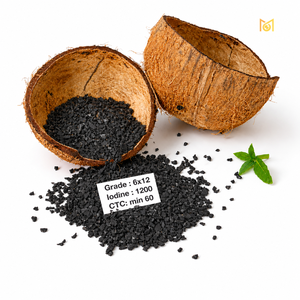 Granulés de charbon actif pour l'extraction aurifère, maille 6x12, adsorbant pour processus CIP/CIL, CTC 60%, haute dureté 99%, fournisseur en vrac Inde FOB - Product Image 5