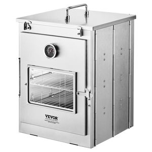 เตาอบพับได้แบบพกพาทำจากสแตนเลส 3 ชั้น พร้อมด้ามจับและเทอร์โมมิเตอร์สำหรับเผาไม้ - Product Image 1