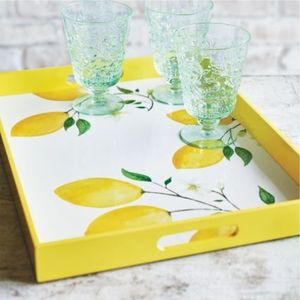 Juego de bandejas de madera decorativas hechas a mano |   Bandejas Decorativas con Diseño Floral Impreso en Resina para Mesa de Centro, Decoración del Hogar y Regalos de Lujo - Product Image 2