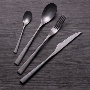 Dining Tableware Luxury Gold Finish Flatware <b>Sets</b> With <b>Black</b> handles Food Contact Safe BPA Free Metal <b>Cutlery</b> <b>Set</b> Factory Price - Product Image 2