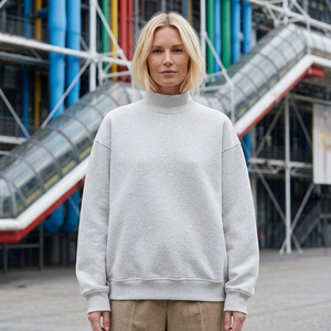 Sudadera de cuello alto para mujer al por mayor con silueta oversize para marcas de ropa urbana independientes con MOQ bajo - Product Image 6