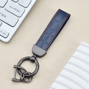<b>Personalized</b> Genuine Leather Keyring Premium Cowhide Car <b>Keychain</b> Fashion Key Holder Wholesale Promotional Gift - Product Image 3