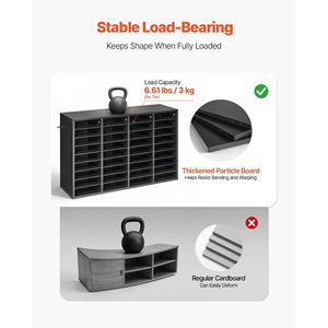 กล่องจัดระเบียบเอกสาร 36 ช่อง พร้อมกล่องจดหมายสำนักงานแบบถอดได้ โต๊ะทำงานไม้และลิ้นชัก ทำจากไม้ปาร์ติเคิลบอร์ด - Product Image 4
