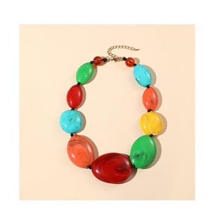 Hermoso Collar de Resina con Cuentas Estilo Vintage, Joyería de Moda Unisex, Colorido, Ligero, Hecho a Mano, Accesorio para Uso Diario - Product Image 4