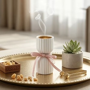 Luxury White Resin <b>Bakhoor</b> Burner Mabkhara Arabic <b>Oud</b> Incense Burner Home Fragrance Decor - Product Image 2