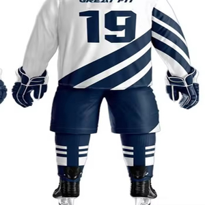 Ice Hockey Uniform Men's Adult Team Jersey 100% Polyester High Quality Customizable Design Logo Eco-Friendly Breathable - Product Image 2