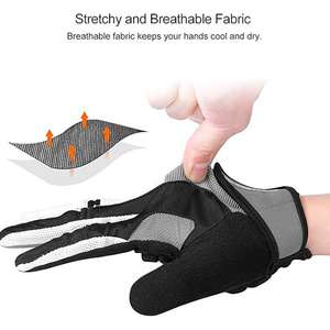 Gants de cyclisme respirants et résistants à l'usure, à doigts entiers, en tissu maillé hautement élastique, design personnalisable, pour l'entraînement et les sports de plein air - Product Image 4