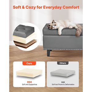 Modern Shoe <b>Storage</b> Ottoman Bench Button-Tufted with PU Leather and Solid Wood Legs Entryway <b>Stool</b> & Ottoman - Product Image 5