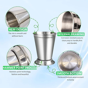 Accesorios de Bar en Oferta, Vasos de Cóctel de Acero Inoxidable Plateado, Vasos para Mint Julep, Vasos para Bebidas Mixtas, Tazas de Cerveza para Bar - Product Image 2