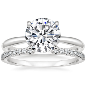 Anillo de compromiso clásico de oro amarillo con diamante cultivado en laboratorio, corte brillante redondo, certificado IGI, engaste de púas y banda pavé, para mujer, de alta calidad. - Product Image 3