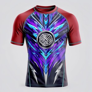 Maillot de compression unisexe Green Gold Circuit Eagle à manches courtes, respirant, séchage rapide, protection anti-UV, imprimé par sublimation - Product Image 5