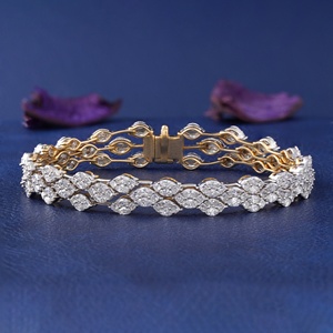 Elegant 1.55ct Fancy Color Lab Diamond Bangle 14K Gold Plated Bracelet IGI Certified Sustainable Luxury Trendy Jewelry <b>Gift</b> - Product Image 4
