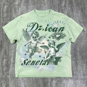 เสื้อยืดสตรีทแวร์คุณภาพสูง ผ้าฝ้าย พิมพ์ลายตามสั่ง เนื้อผ้าหนา ทรงโอเวอร์ไซส์ ลายกราฟิก สำหรับผู้ชาย - Product Image 6