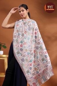 Floral Printed Ethnic Shawl <b>Wrap</b> Microfiber Scarf Sand Proof Lightweight Stole for Travel Home Gym - Product Image 3