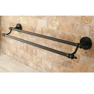 Porte-serviettes mural moderne en acier inoxydable à double rail pour salle de bain - Product Image 5