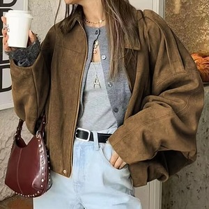 <b>Ladies</b> <b>Suede</b> <b>Jacket</b> Custom Design Faux <b>Suede</b> Leather Coat Trendy Winter Outerwear OEM ODM Bulk Manufacturer - Product Image 4
