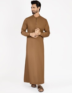 <b>Men</b> Juba Traditional Full Length Muslim Robe Comfortable Long Sleeve Breathable Material Loose Fit Islamic Clothing - Product Image 5