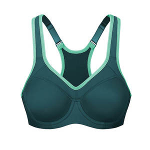 Soutien-gorge de sport pour femme, couleur bordeaux, à blocs de couleur, à maintien élevé, dos nageur - Product Image 4