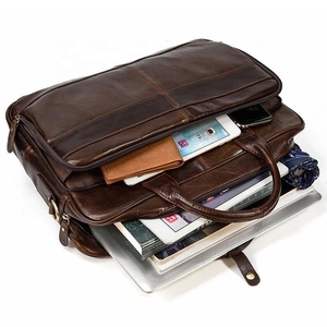 Maletín de Cuero Genuino para Portátil, Estilo Vintage, para Negocios, con Logotipo Personalizado, de Piel de Vaca, para Oficina, Viajes, Bandolera, Impermeable - Product Image 2
