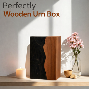 *Handmade Rosewood & Black Marble Cremation Urn Memorial <b>Keepsake</b> <b>Box</b> for human ashes medium size 9x5.5 inches urn <b>box</b> - Product Image 3