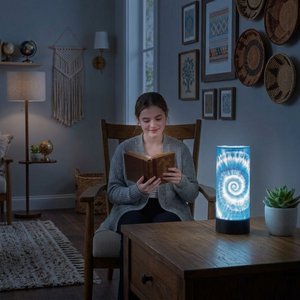 Blue Spiral Glow LED Table Lamp <b>USB</b> Powered Modern Bedside <b>Night</b> <b>Light</b> Decorative Accent Lamp for Bedroom Living Room Office - Product Image 3