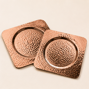 Handmade Hammered <b>Square</b> Pure Copper Coasters Set Luxury Metal Drink Mats For Home <b>Bar</b> Restaurant And Hotel <b>Table</b> Decoration - Product Image 5