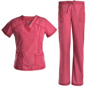 Custom Women Medical <b>Scrubs</b> <b>Set</b> V-Neck Zipper Nurse Hospital <b>Scrub</b> Uniform Soft Stretchy Healthcare Workwear - Product Image 4