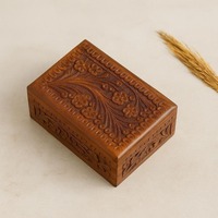 Boîte de rangement en bois multifonction gravée sur mesure avec impression de logo pour cadeaux promotionnels d'entreprise, emballage de marque pour Noël