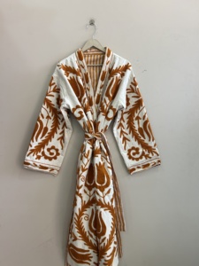 Indian Ethnic Suzani Embroidered Handmade Women Jacket Long <b>Duster</b> Kimono Robe - Product Image 3