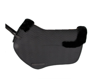 Premium Sheepskin Horse Saddle Pad Set with Matching Ear Bonnet | Hexagon Quilted <b>Equestrian</b> Saddle Cloth | Horse Riding - Product Image 2