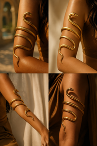 Gold Plated Brass Snake Arm Cuff <b>Bracelet</b> with Pearl for Women Adjustable <b>Boho</b> Trendy Statement Jewelry Gift - Product Image 2